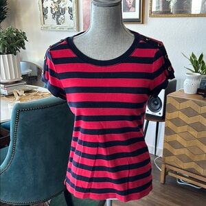 Striped Navy and Red Women's Top